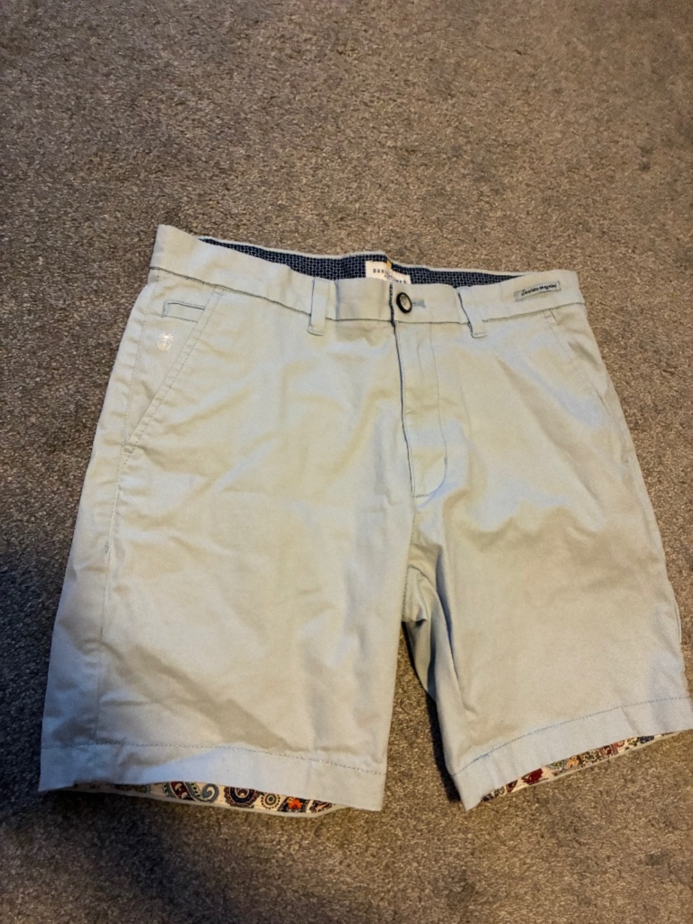 Denim and Flower Ricky Singh mens waist 30 light blue khaki casual shorts